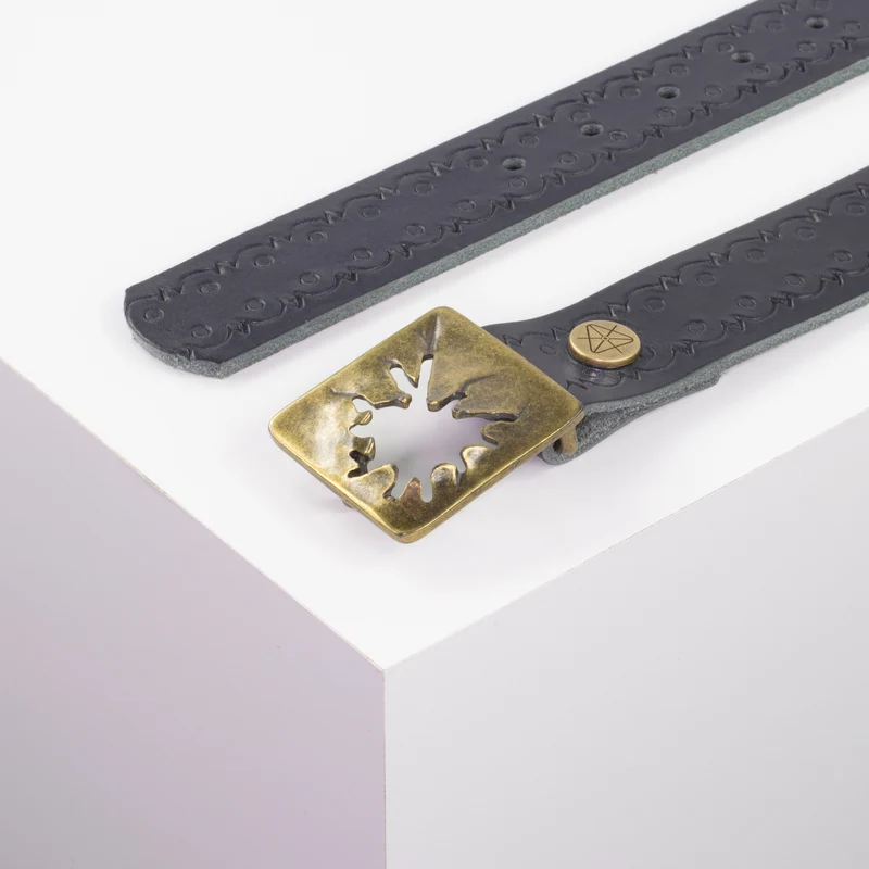 Ledergürtel 3,5cm mit Schnalle Vesuvio messing