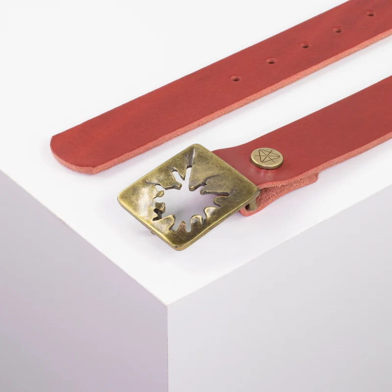 Ledergürtel 3,5cm mit Schnalle Vesuvio messing