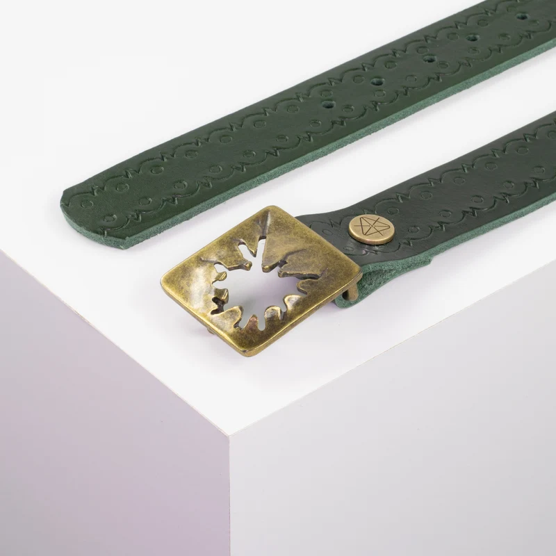 Ledergürtel 3,5cm mit Schnalle Vesuvio messing