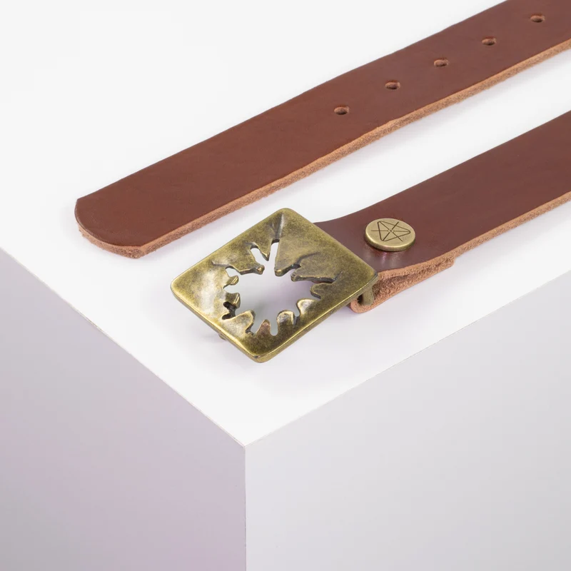 Ledergürtel 3,5cm mit Schnalle Vesuvio messing