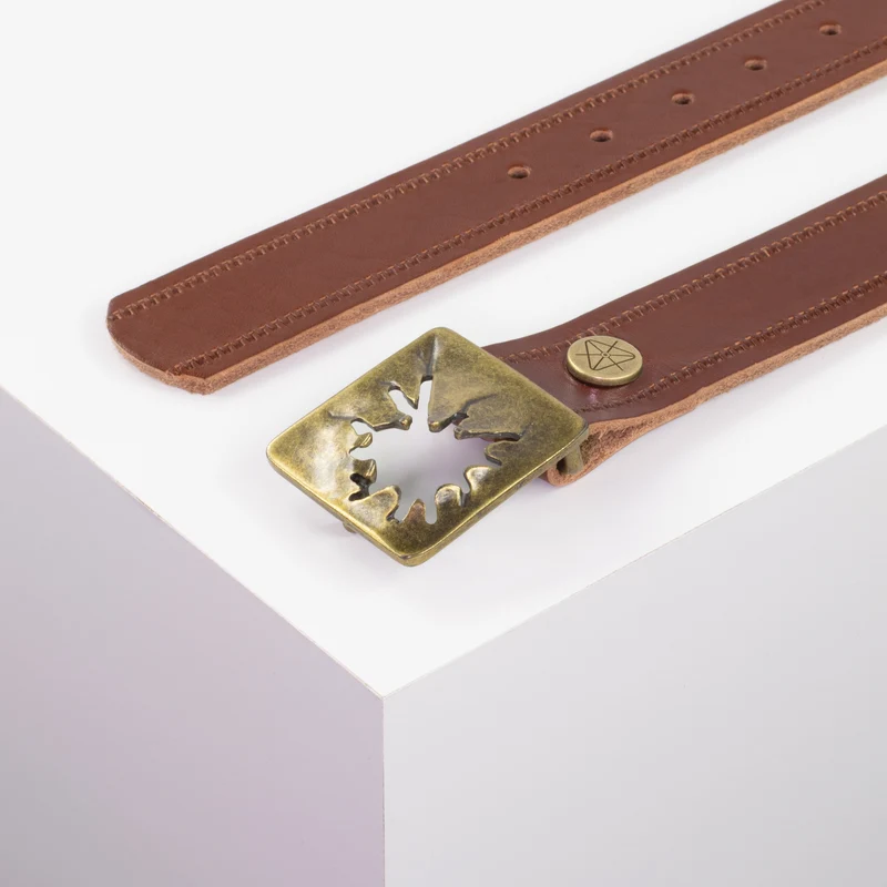 Ledergürtel 3,5cm mit Schnalle Vesuvio messing