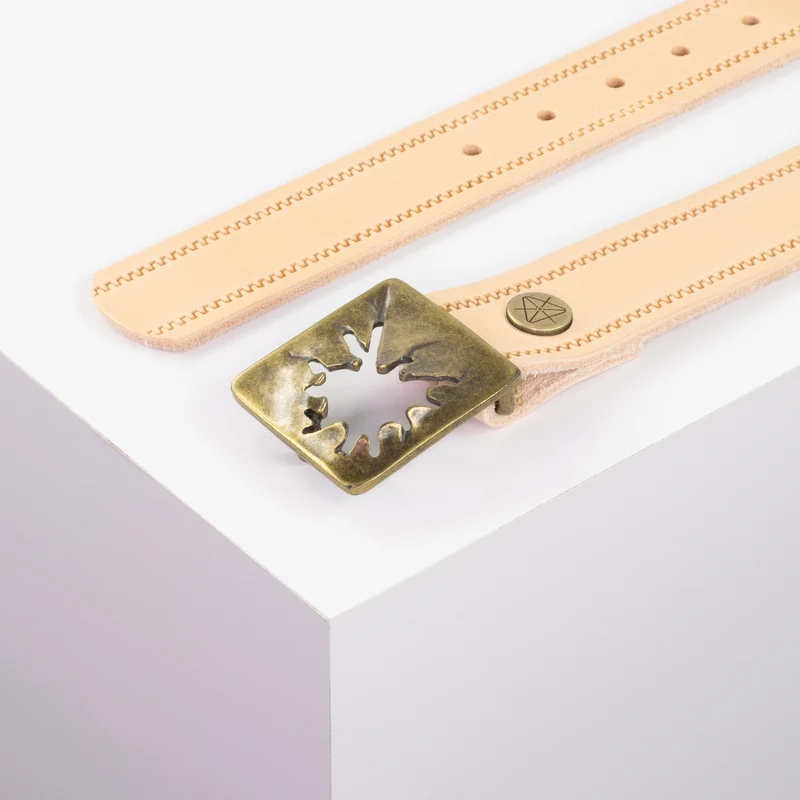Ledergürtel 3,5cm mit Schnalle Vesuvio messing