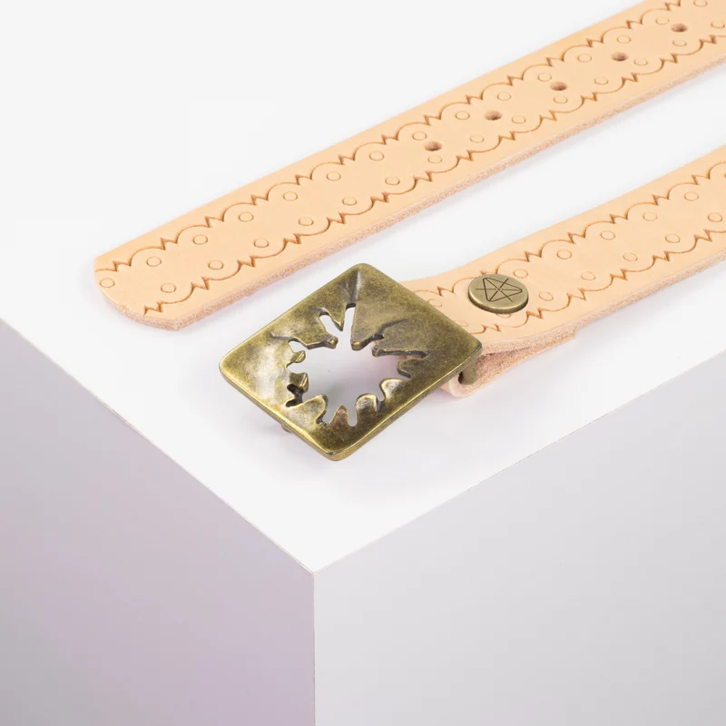 Ledergürtel 3,5cm mit Schnalle Vesuvio messing