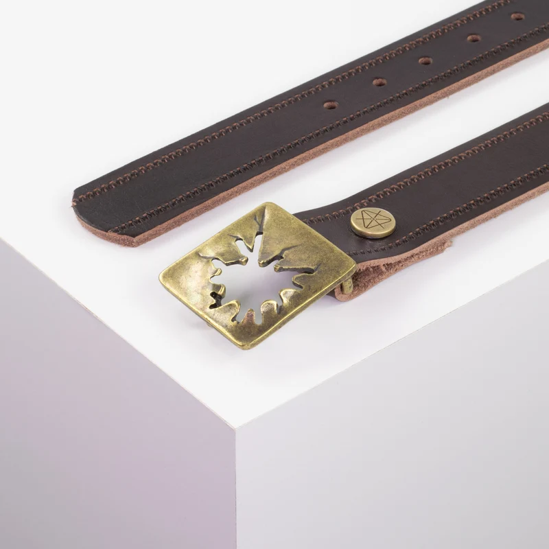 Ledergürtel 3,5cm mit Schnalle Vesuvio messing