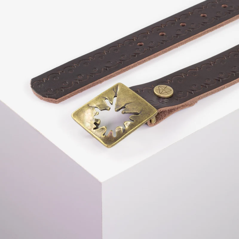 Ledergürtel 3,5cm mit Schnalle Vesuvio messing