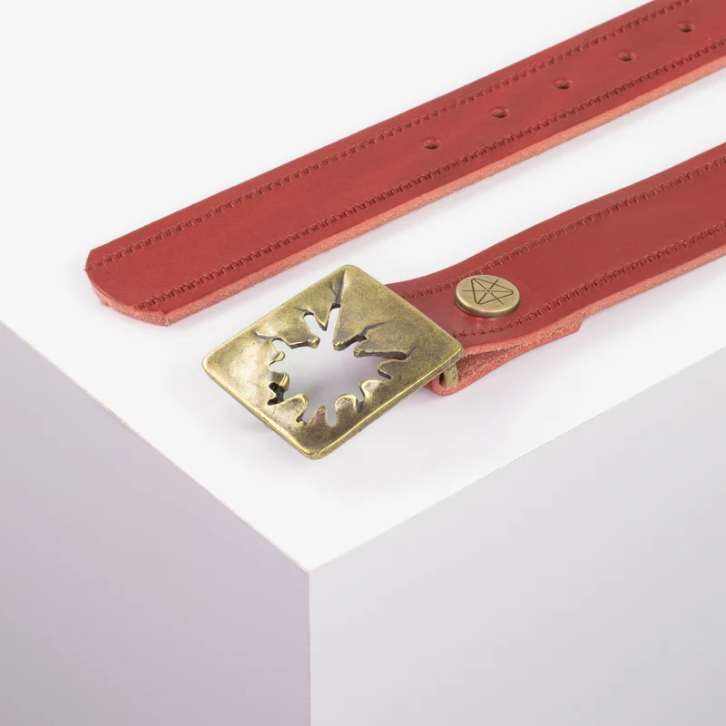 Ledergürtel 3,5cm mit Schnalle Vesuvio messing