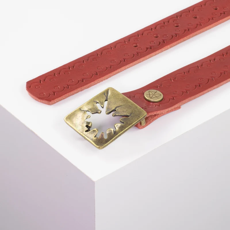 Ledergürtel 3,5cm mit Schnalle Vesuvio messing