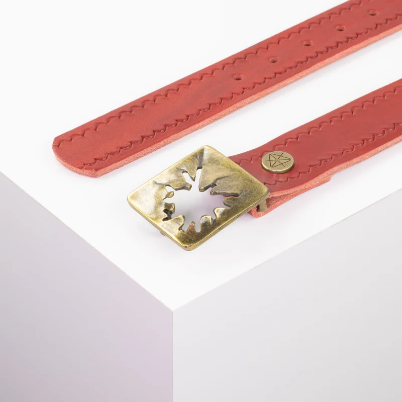 Ledergürtel 3,5cm mit Schnalle Vesuvio messing
