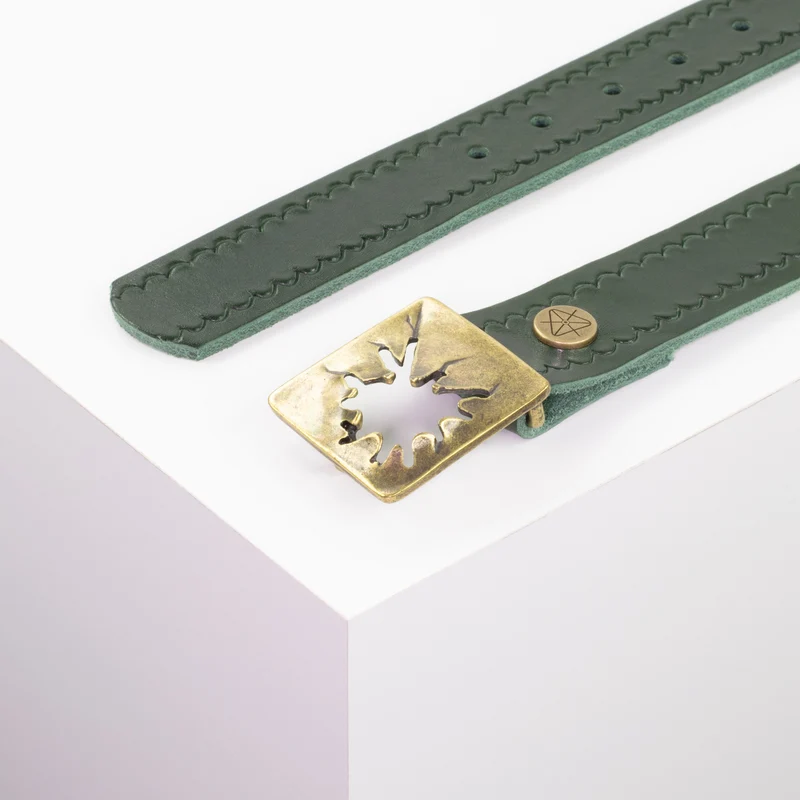 Ledergürtel 3,5cm mit Schnalle Vesuvio messing