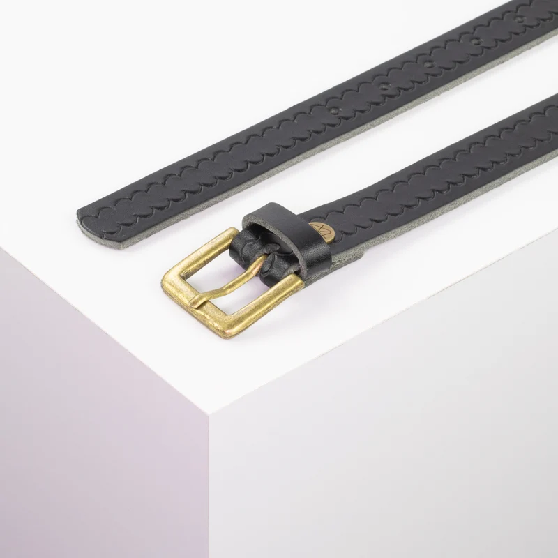 Ledergürtel 2,5cm mit Schnalle Tarifa Messing