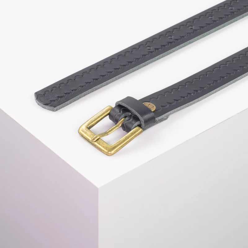 Ledergürtel 2,5cm mit Schnalle Tarifa Messing