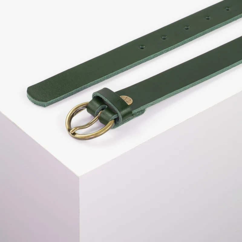 Ledergürtel 2,5cm mit Schnalle Oslo messing