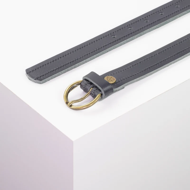Ledergürtel 2,5cm mit Schnalle Oslo messing