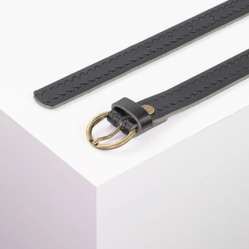 Ledergürtel 2,5cm mit Schnalle Oslo messing