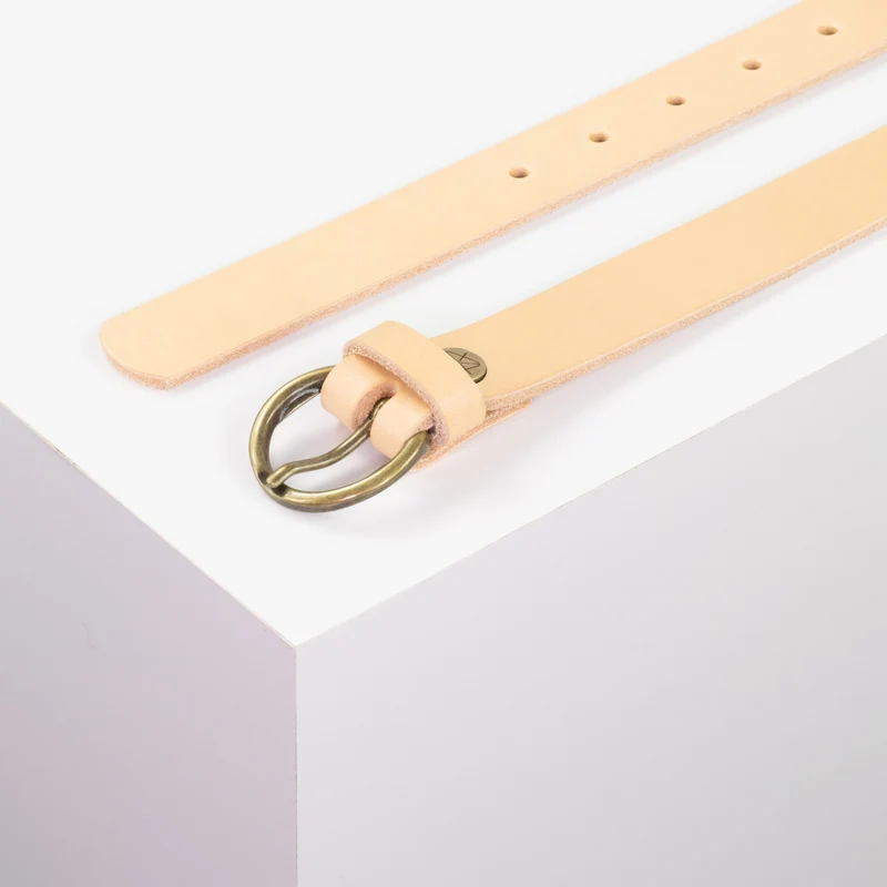 Ledergürtel 2,5cm mit Schnalle Oslo messing