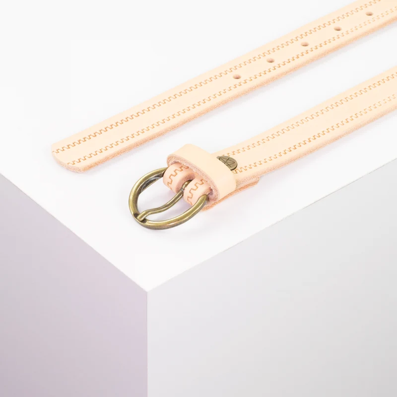 Ledergürtel 2,5cm mit Schnalle Oslo messing