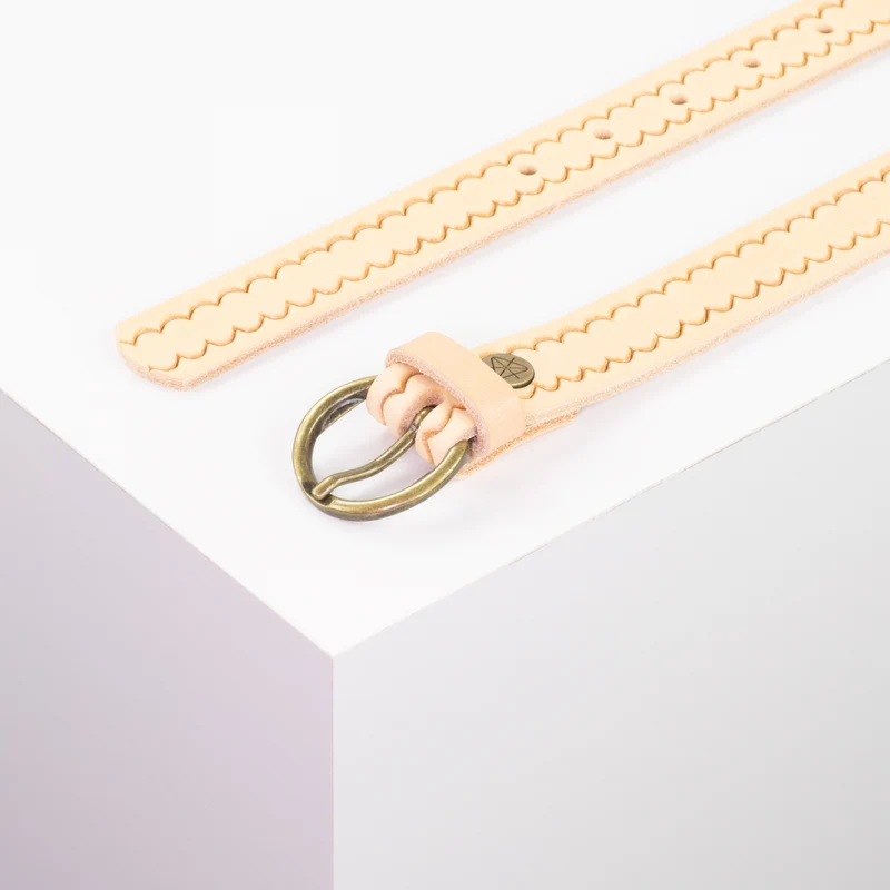 Ledergürtel 2,5cm mit Schnalle Oslo messing