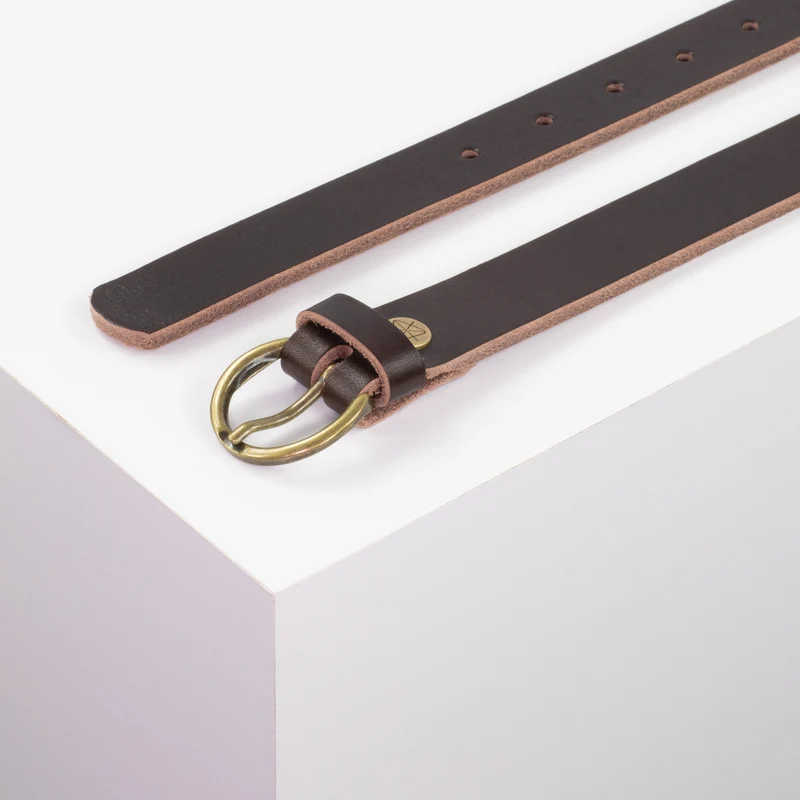 Ledergürtel 2,5cm mit Schnalle Oslo messing