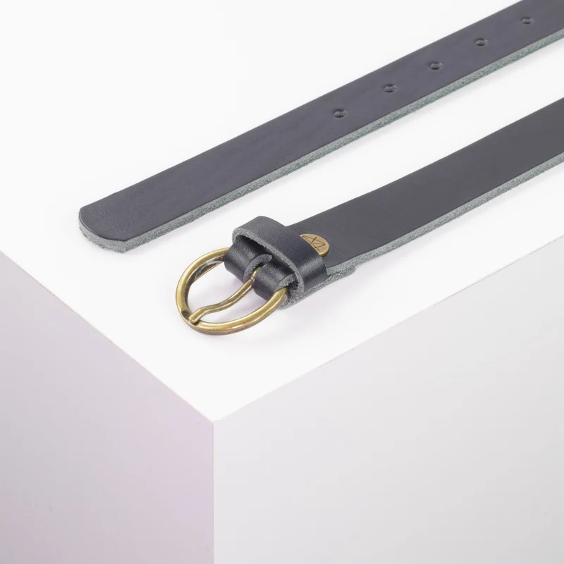 Ledergürtel 2,5cm mit Schnalle Oslo messing