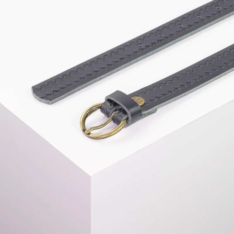 Ledergürtel 2,5cm mit Schnalle Oslo messing
