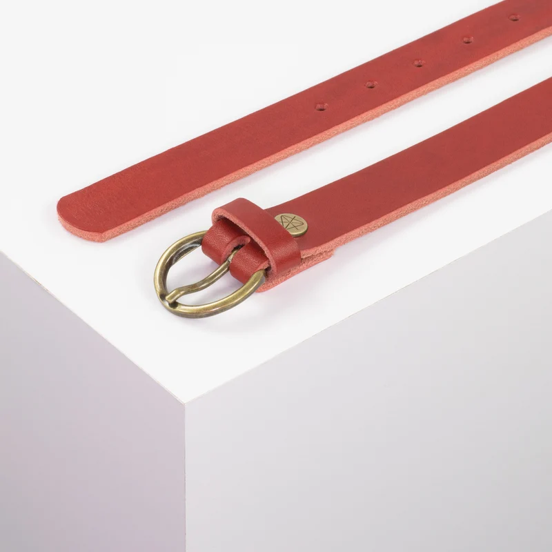 Ledergürtel 2,5cm mit Schnalle Oslo messing