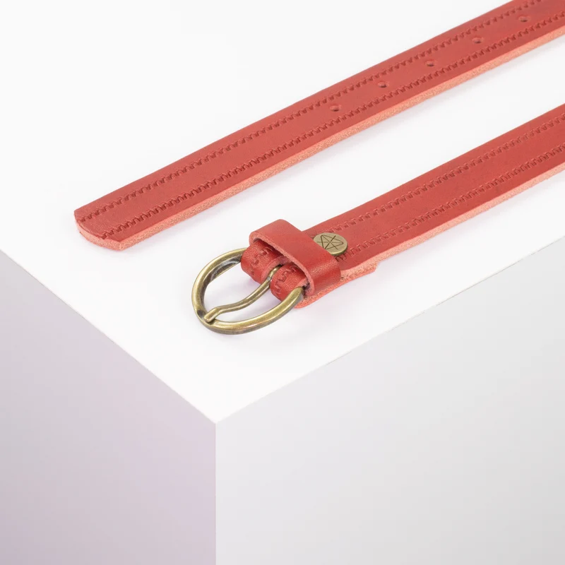 Ledergürtel 2,5cm mit Schnalle Oslo messing