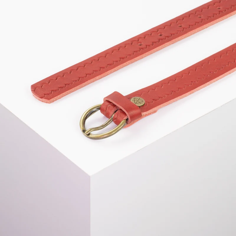 Ledergürtel 2,5cm mit Schnalle Oslo messing