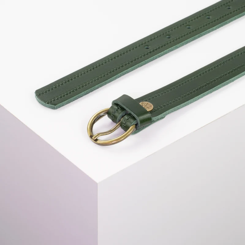 Ledergürtel 2,5cm mit Schnalle Oslo messing