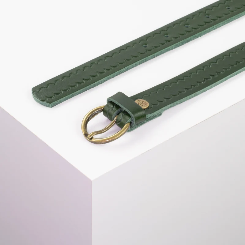 Ledergürtel 2,5cm mit Schnalle Oslo messing
