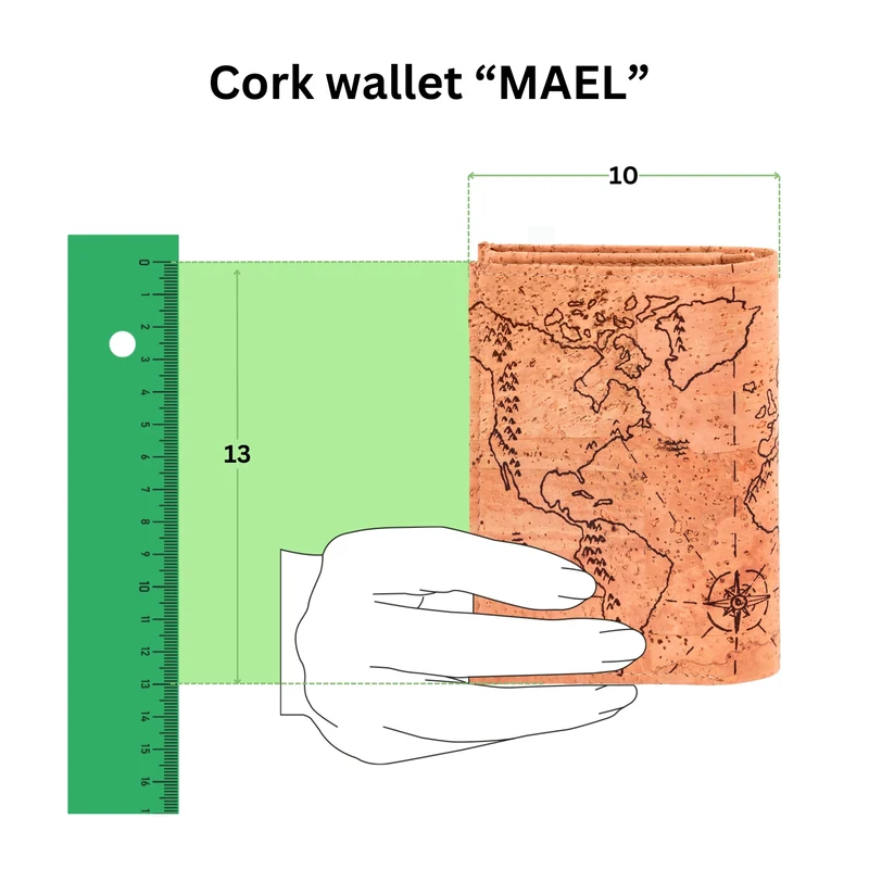 Kork-Geldbörse MAEL (Worldmap)