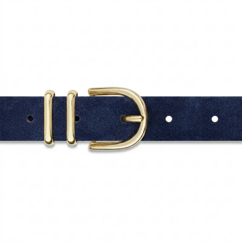 Damen Wildledergürtel „Leni" in Dunkelblau – 2,5 cm, hochwertiges Veloursleder