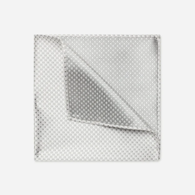 TOMMASO silver fantasie – Seiden-Einstecktuch