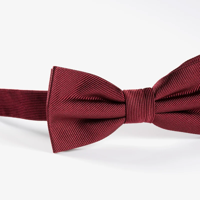 REMO bordeaux uni – Seidenfliege mit Twill-Struktur