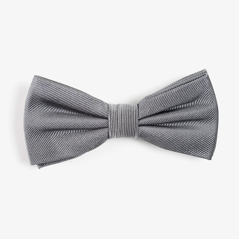 REMO grey uni – Seidenfliege mit Twill-Struktur
