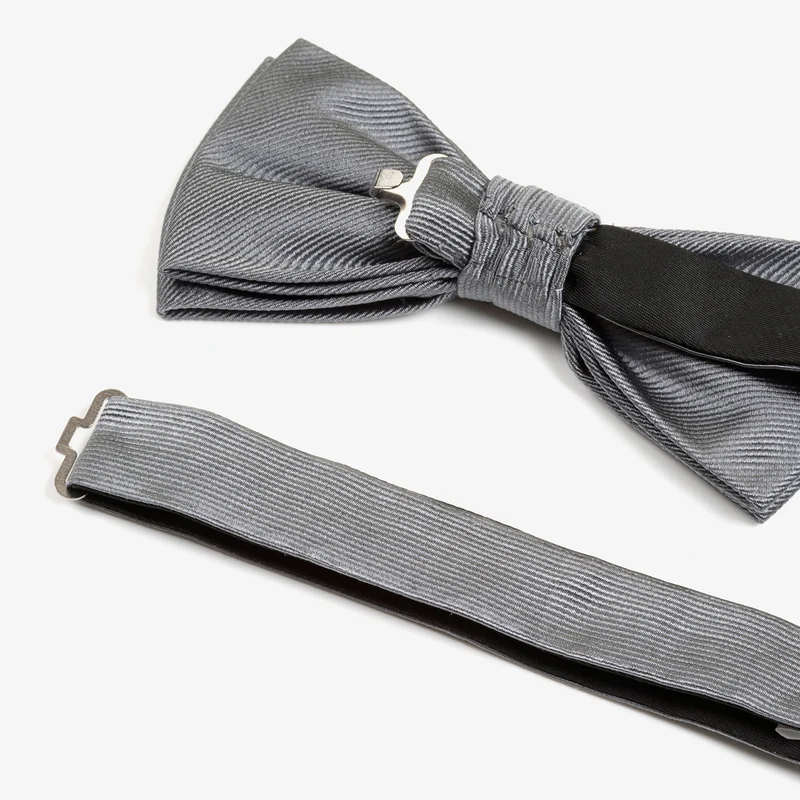 REMO grey uni – Seidenfliege mit Twill-Struktur