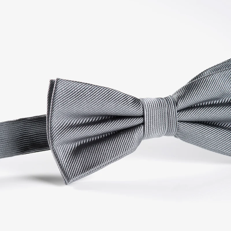 REMO grey uni – Seidenfliege mit Twill-Struktur