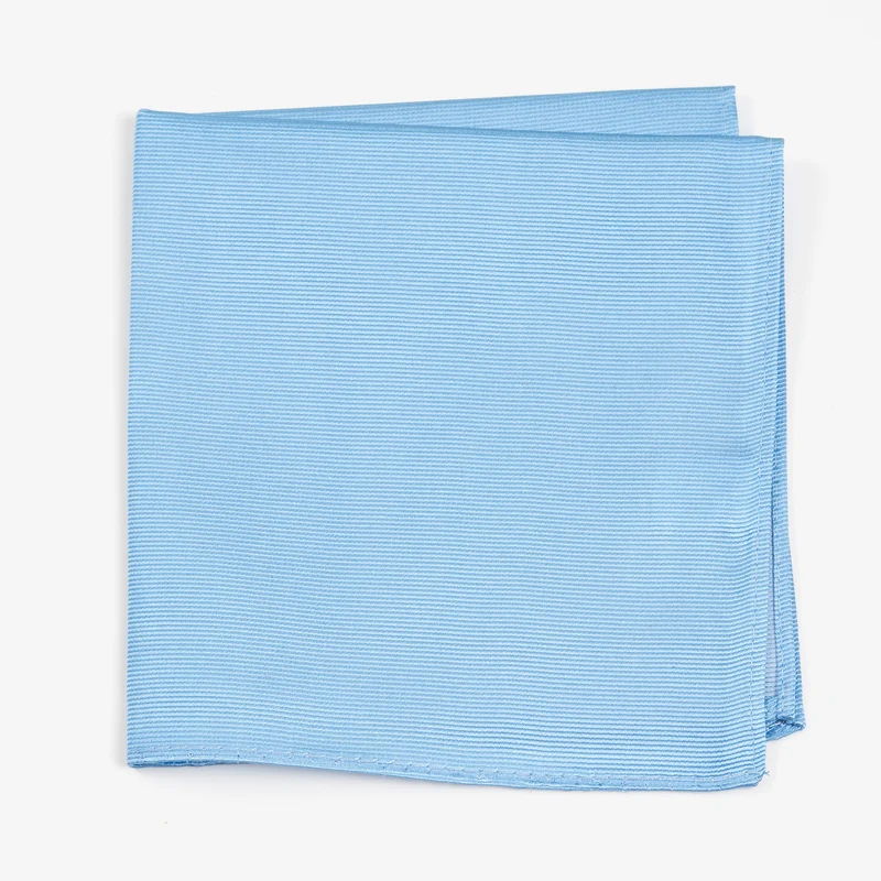 RENZO bleu uni – Seiden-Einstecktuch mit Twill-Struktur