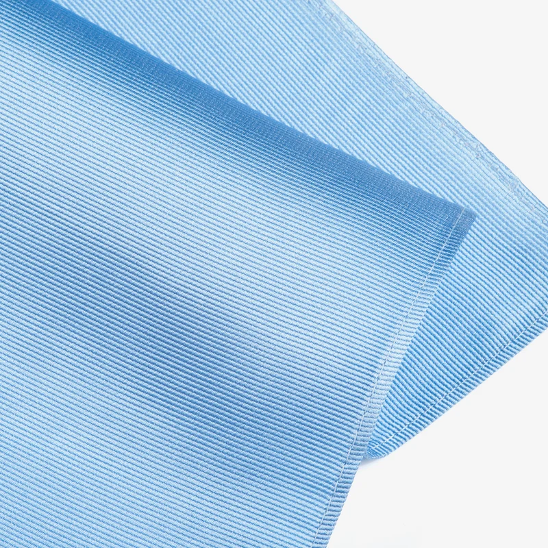 RENZO bleu uni – Seiden-Einstecktuch mit Twill-Struktur