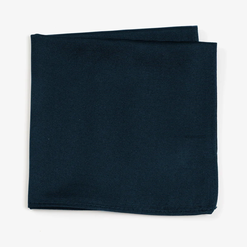 RENZO navy uni – Seiden-Einstecktuch mit Twill-Struktur