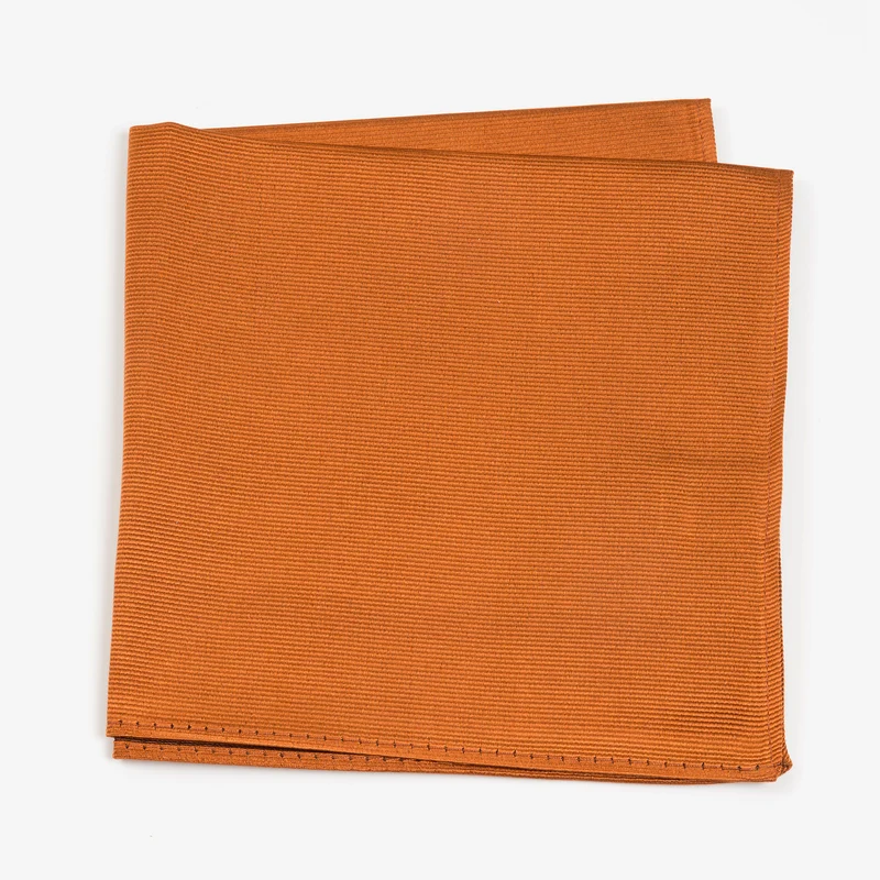 RENZO orange uni – Seiden-Einstecktuch mit Twill-Struktur