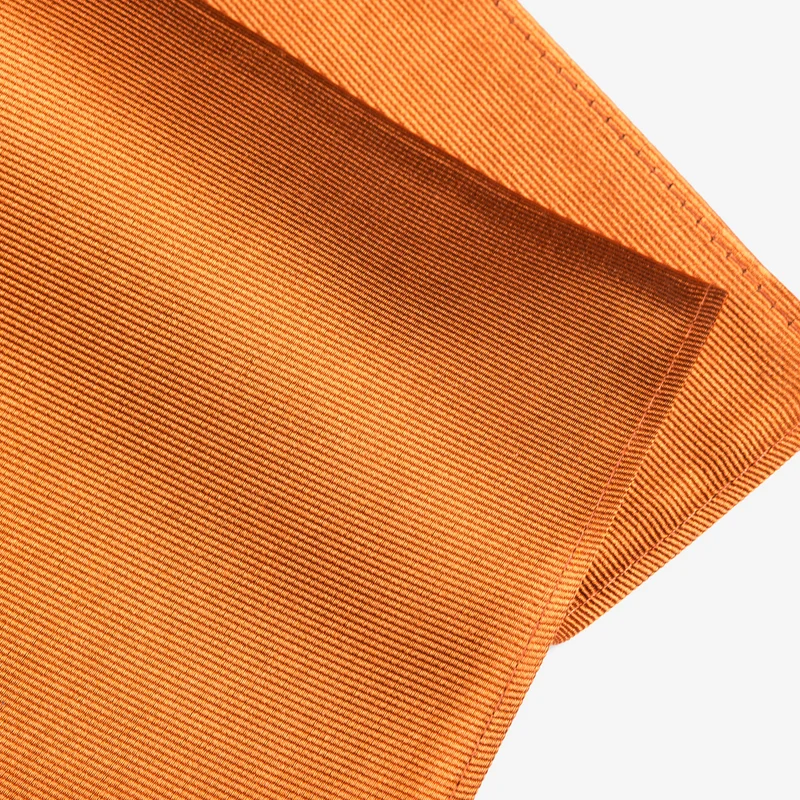 RENZO orange uni – Seiden-Einstecktuch mit Twill-Struktur