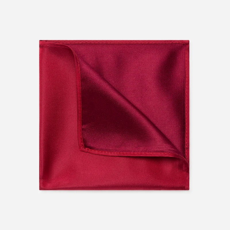 TONI bright red uni – Seiden-Einstecktuch