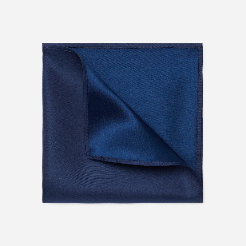 TONI navy uni – Seiden-Einstecktuch