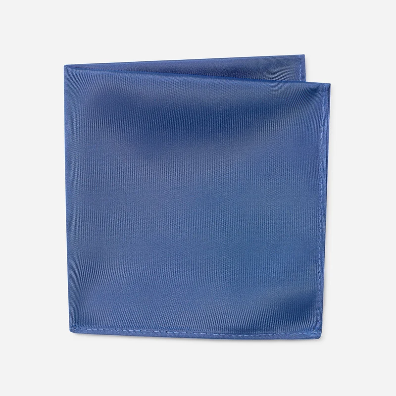 TONI blue uni – Seiden-Einstecktuch