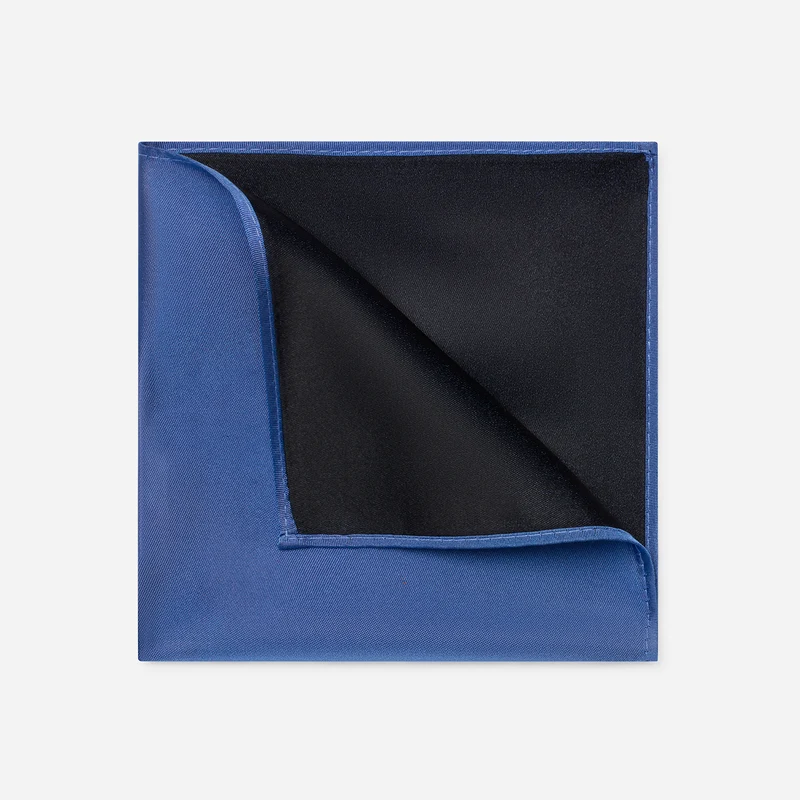 TONI blue uni – Seiden-Einstecktuch