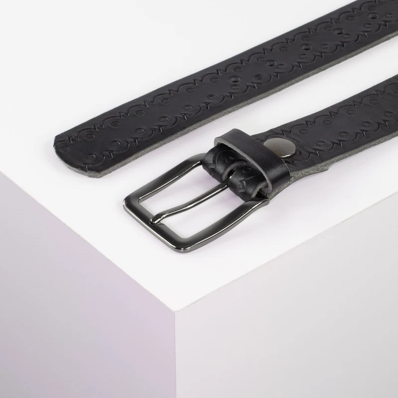 Ledergürtel 3,5cm mit Schnalle Prag