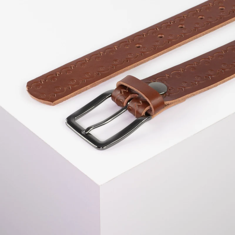 Ledergürtel 3,5cm mit Schnalle Prag