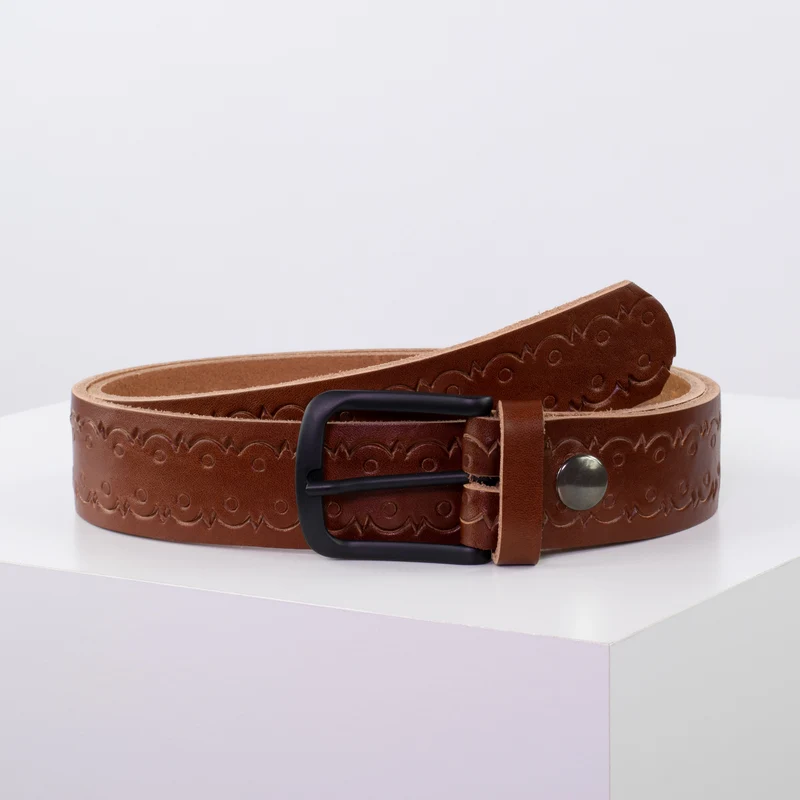 Ledergürtel 3,5cm mit Schnalle Rio