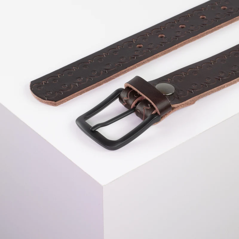 Ledergürtel 3,5cm mit Schnalle Rio