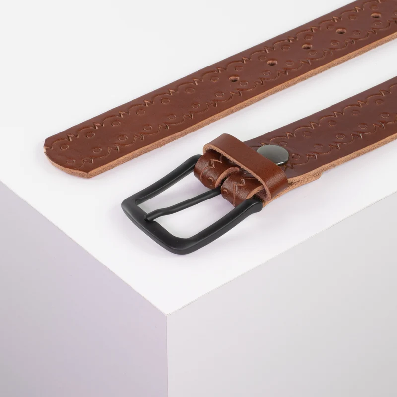 Ledergürtel 3,5cm mit Schnalle Rio